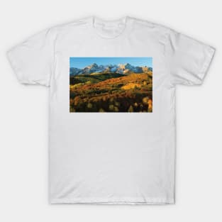 Trees With Mountain Range In The Background At Dusk T-Shirt